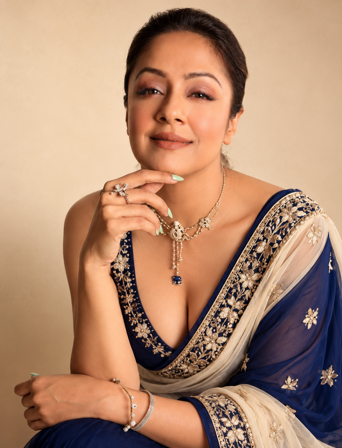 Jyothika figure measurements saree