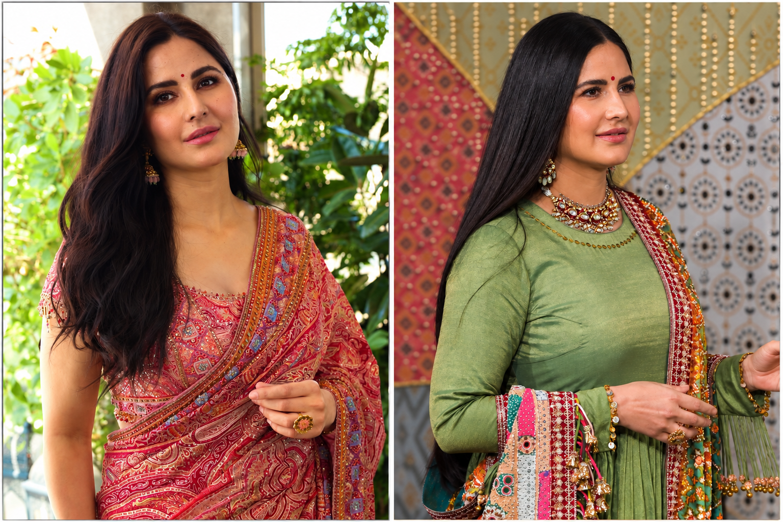 Side by side comparison for Katrina Kaif recent figure updates before and after marriage